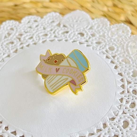 Endearing Milk & Cookies Enamel Pin - Picture 3 of 6